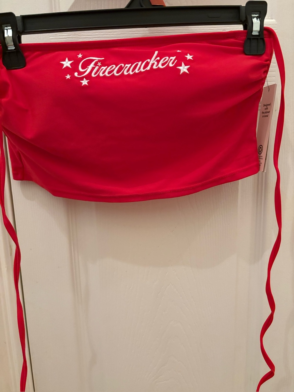 Firecracker Red Women's Strap Top swimming pool beach size Medium